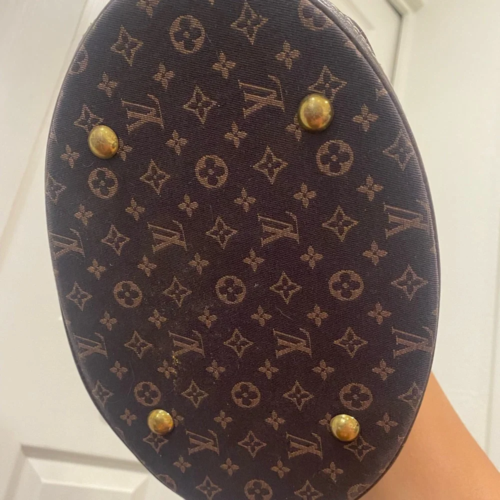 Louis Vuitton Brown Mini Lin PM bucket bag Excellent Condition - Picture 5 of 6